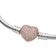 Pandora Moments Pavé Heart Clasp Snake Link Bracelet - Silver/Rose Gold/Transparent