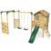 Rebo Orchard 4ft Wooden Playhouse Double Swing