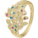 Christina Peacock Ring - Gold/Multicoloured