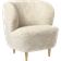 GUBI Stay Lounge Chair Small Peau De Mouton Moonlight-Chêne Laqué Fauteuil