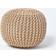 Homescapes Rond Tressé En Tricot Beige 35 x 40 cm Pouf