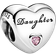 Pandora Daughter Heart Charm - Silver/Pink