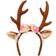 Boland Lovely Reindeer Headband Tiara with Horns Ears & Flowers