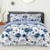 Sleepdown Inky Floral Soft Cosy Duvet Cover Blue