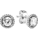 Pandora Round Sparkle Halo Stud Earrings - Silver/Transparent