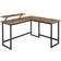 Songmics Stylish L-Shaped with Screen Mount Writing Desk