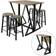 SoBuy OGT24-N Set 1 + 4 Chaises Ensemble Marron Table de bar 2pcs