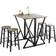 SoBuy OGT24-N Set 1 + 4 Chaises Ensemble Marron Table de bar 2pcs