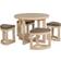 SECONIQUE Cambourne Stowaway Brown Dining Set 90cm 5pcs