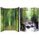 Oriental Furniture Red Lantern Double Sided Path of Life Canvas Green Room Divider 64x71"