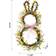 GlitzHome Bunny Shaped Wreath with Eggs & Pink Satin Ribbon Bow Easter Decoration 24.5"