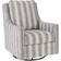 Ashley Kambria Upholstered Swivel Ivory & Black/Striped Gray Armchair 38"