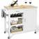 Gymax Rolling Kitchen Island Cart Wine Rack Adjustable Shelf Trolley Table