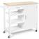 Gymax Rolling Kitchen Island Cart Wine Rack Adjustable Shelf Trolley Table