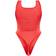 PrettyLittleThing Basic Slinky Scoop Neck Bodysuit - Red