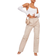 PrettyLittleThing Elasticated Waist Straight Leg Cargo Pant - Stone