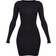 PrettyLittleThing Basic Jersey Long Sleeve Bodycon Dress - Black