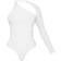 PrettyLittleThing One Shoulder Asymmetric Bodysuit - White