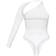 PrettyLittleThing One Shoulder Asymmetric Bodysuit - White