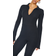 PrettyLittleThing Thumbhole Zip Detail Rib Jumpsuit - Black