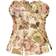 PrettyLittleThing Floral Woven Jacquard Ruched Bust Spilt Hem Corset - Nude