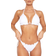 PrettyLittleThing Frill Edge Ruched Back Bikini Bottoms - White