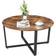 Vasagle Round Vintage Brown /Black Coffee Table 88cm