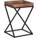 The Urban Port 22 Inch Industrial Side with Mango Tray Top X Shape Iron Frame Brown Small Table