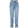 PrettyLittleThing Split Hem Straight Leg Jeans - Mid Blue Wash