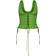 PrettyLittleThing Woven Lace Up Detail Plunge Sleeveless Top - Bright Green