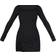 PrettyLittleThing Ribbed Split Hem Square Neck Long Sleeve Bodycon Dress - Black