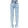 PrettyLittleThing Ripped Split Hem Jeans - Ice Blue