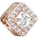 Pandora Square Sparkle Halo Charm - Rose Gold/Transparent