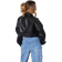 PrettyLittleThing Oversized Belted Hem Cropped Biker Jacket - Black