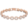 Swarovski Una Angelic Clear Crystals And Rose Gold Tone Plated Tennis Bracelet 5240513 For Women