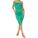 PrettyLittleThing Crinkle Texture Ruched Cowl Neck Midi Dress - Green