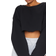 PrettyLittleThing Oversized Crop Sweatshirt - Black