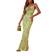 PrettyLittleThing Baroque Print Satin Cowl Neck Maxi Dress - Green