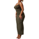 PrettyLittleThing Shape Jersey Strappy Maxi Dress - Olive Khaki