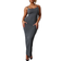 PrettyLittleThing Shape Jersey Strappy Maxi Dress - Charcoal Grey