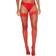 PrettyLittleThing Lace Top Fishnet Hold Up Stockings - Red