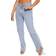 PrettyLittleThing Petite Dip Waist Split Hem Denim Jeans - Blue