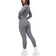 PrettyLittleThing Long Sleeve Knitted Jumpsuit - Charcoal