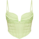 PrettyLittleThing Strappy Pleated Bust Corset Detail Crop Top - Lime