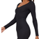 PrettyLittleThing Ribbed Long Sleeve Scoop Neck Jumpsuit - Black