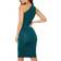 PrettyLittleThing Slinky One Shoulder Ruched Longline Midi Dress - Emerald Green