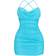 PrettyLittleThing Shape Cowl Bralet Detail Ruched Bodycon Dress - Aqua Blue