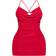 PrettyLittleThing Cowl Shape Bralet Detail Ruched Bodycon Dress - Red