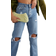 PrettyLittleThing Tall Ripped Long Leg Straight Jeans - Mid Blue Wash
