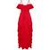 PrettyLittleThing Cold Shoulder Ruffle Detail Maxi Dress - Red